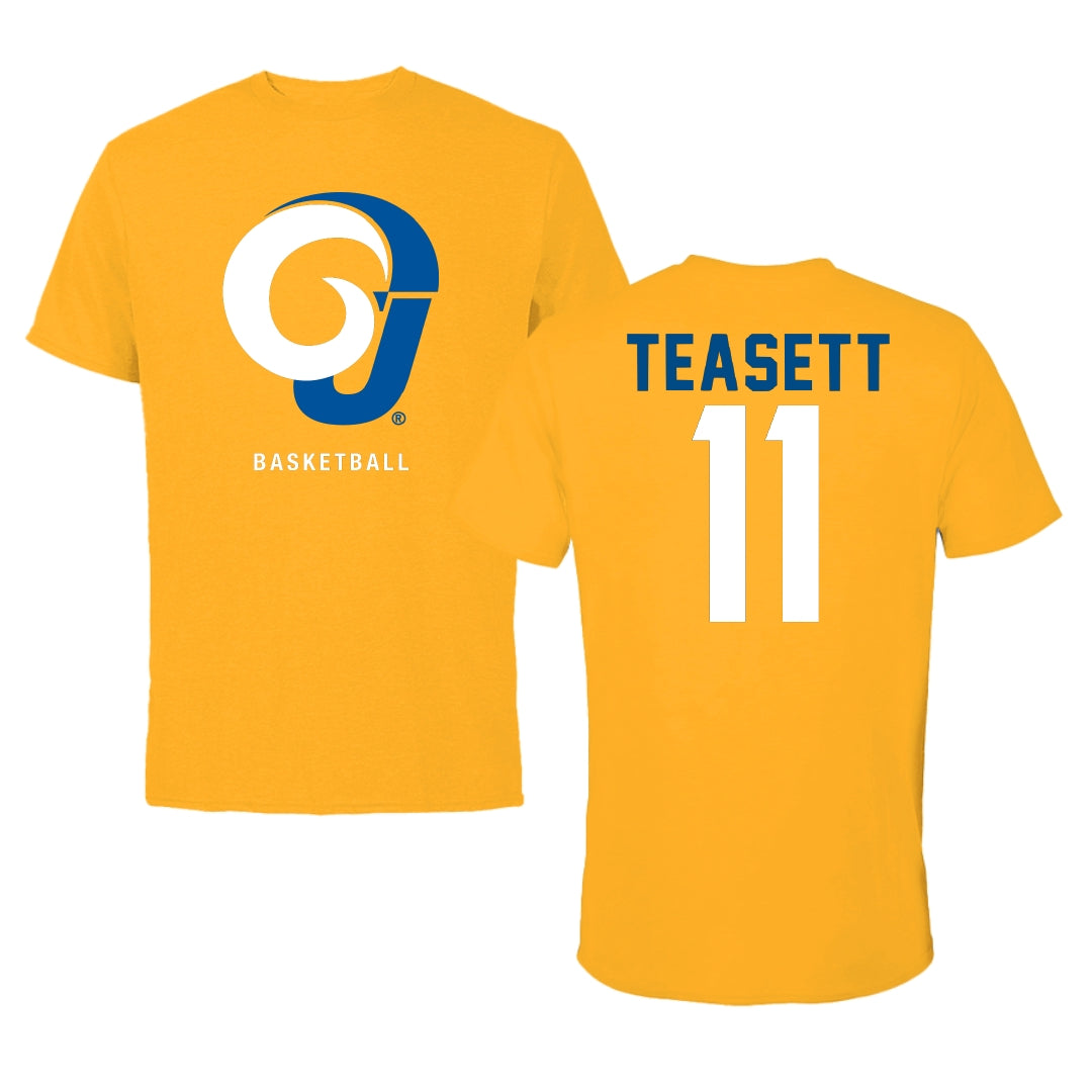 Angelo State University Basketball Gold Tee - #11 Carvell Teasett