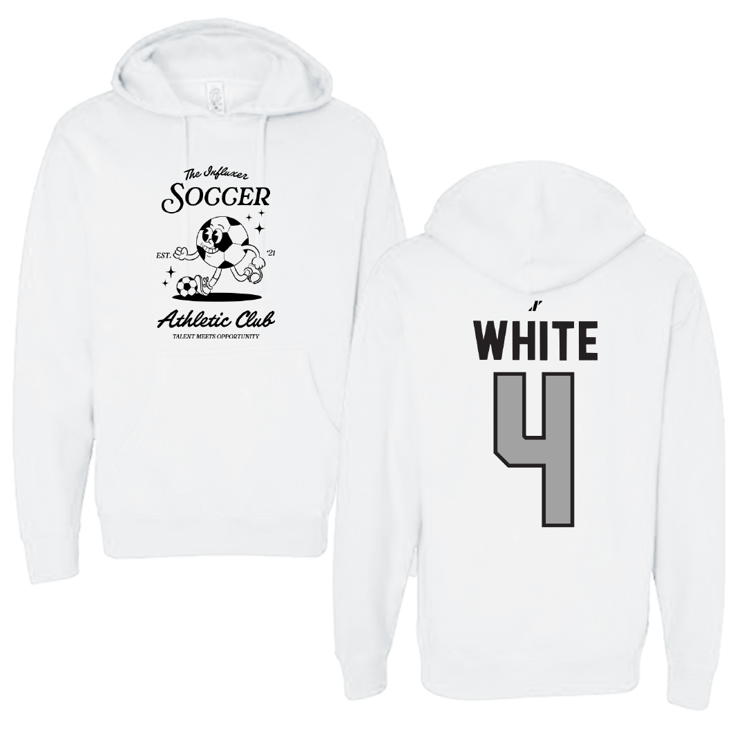 Soccer White Influxer Athletic Club Hoodie - #4 Ella White