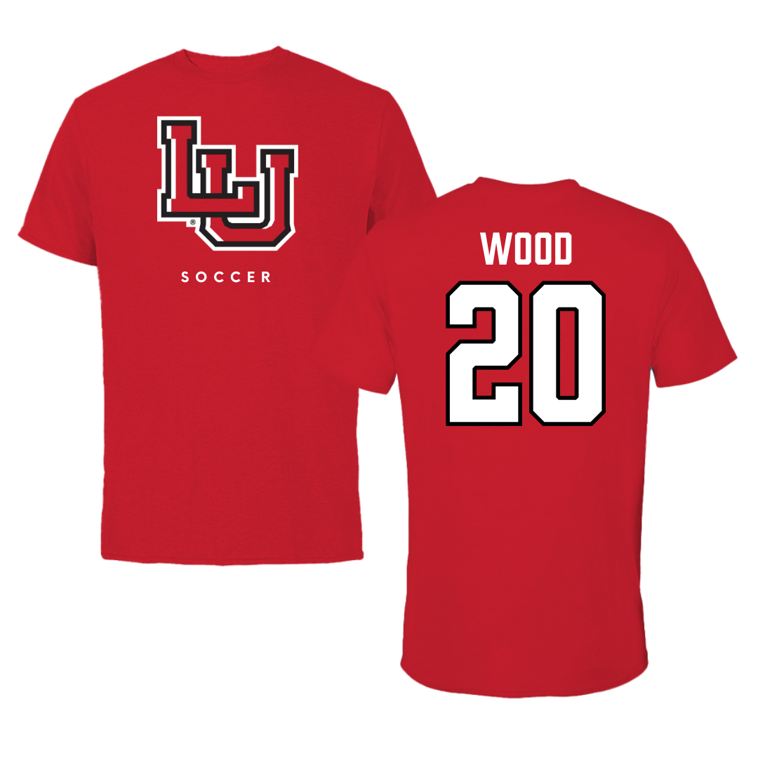 Lamar University Soccer Red Performance Tee - #20 Emmy Wood