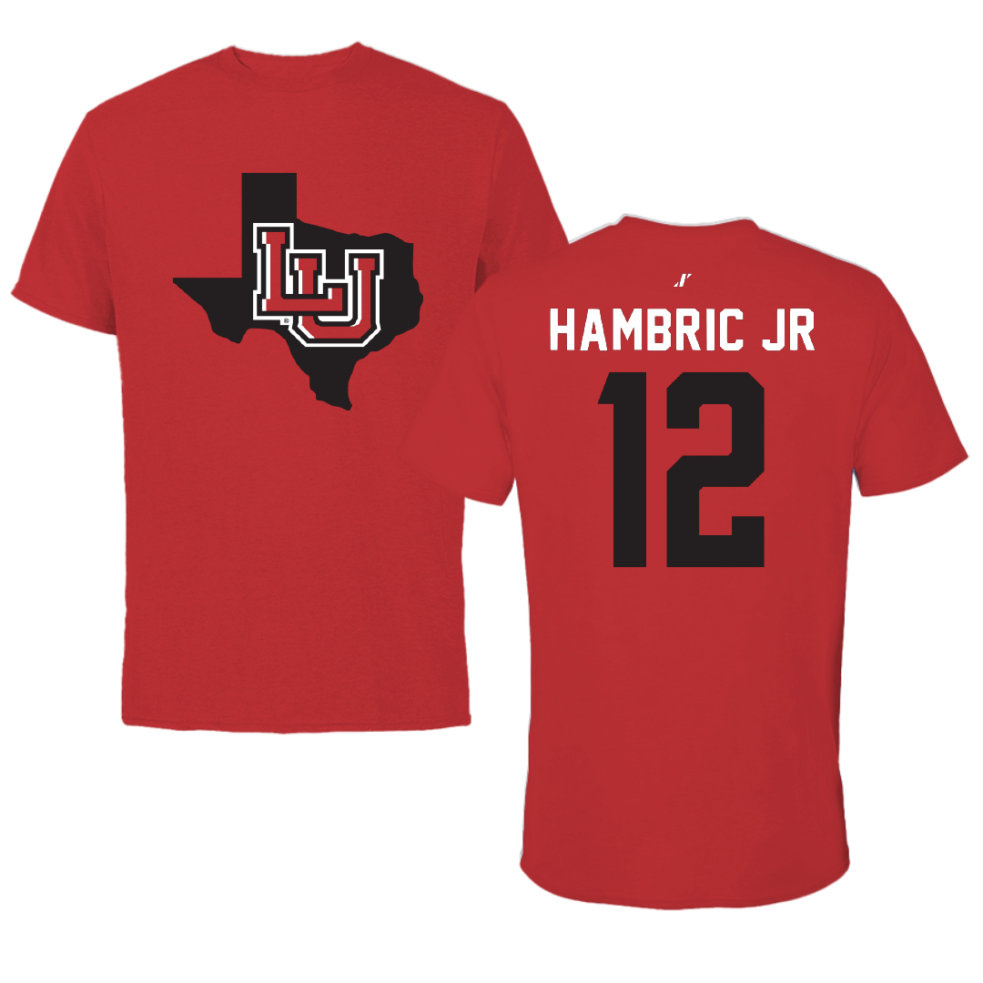 Lamar University Football Red State Performance Tee - #12 Antorius Hambric Jr