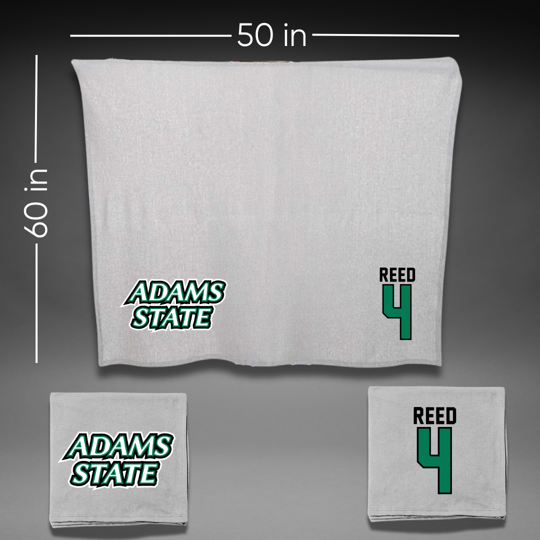 Adams State University Basketball Gray Blanket - #4 Jaylin Reed