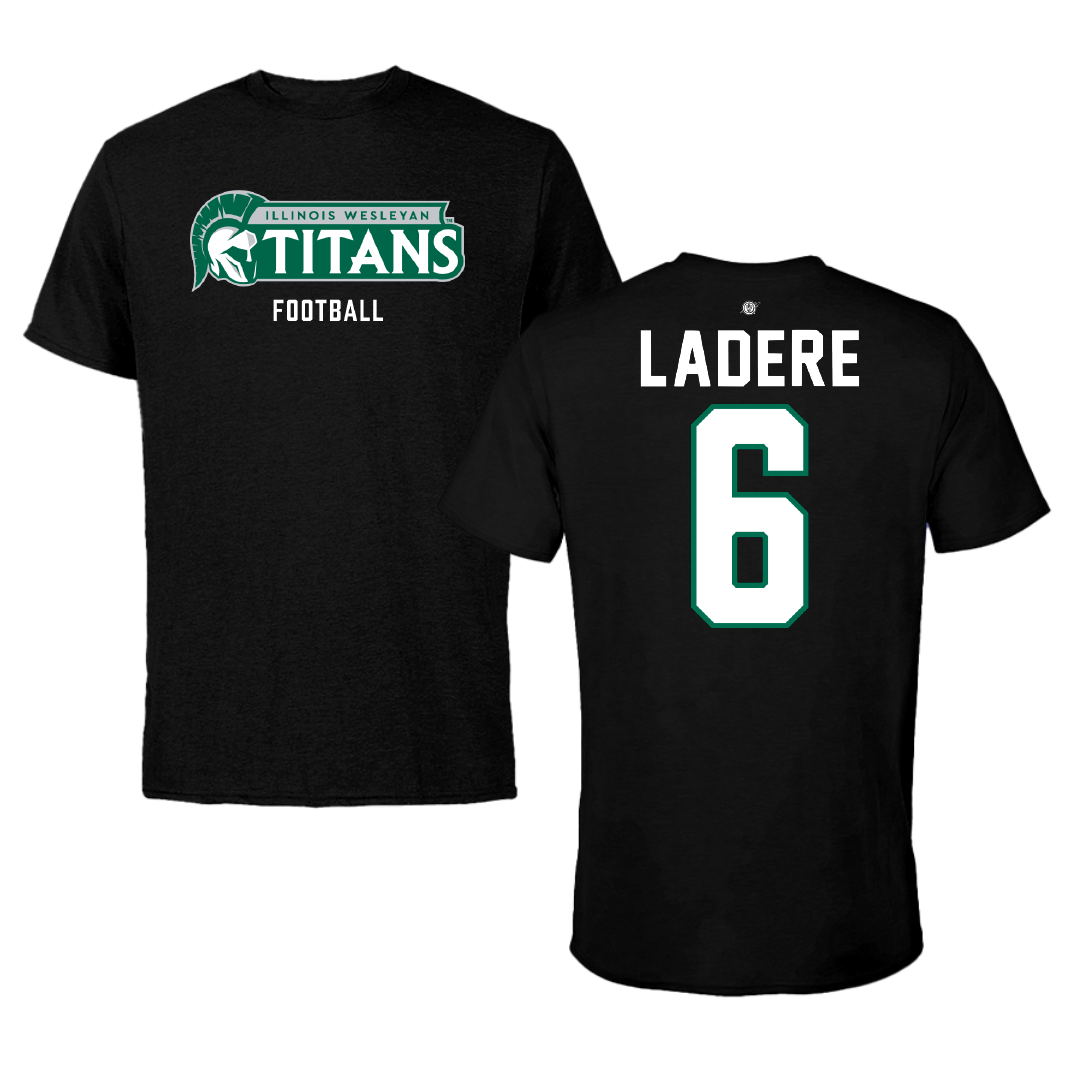 Illinois Wesleyan University Football Black Performance Tee - #6 Gavin LaDere
