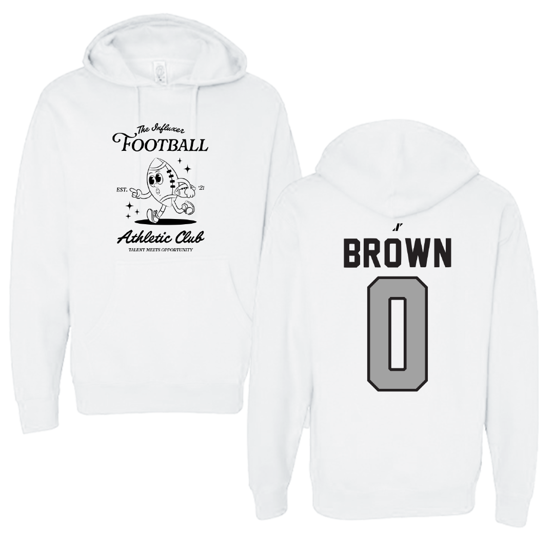 Football White Influxer Athletic Club Hoodie - #0 Sean Brown