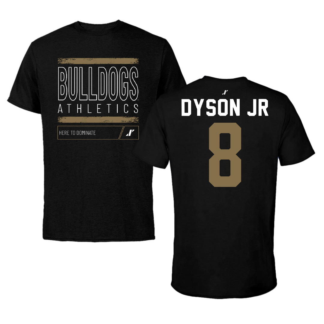 Bryant University Football Black Dominate Performance Tee - #8 Kenny Dyson Jr