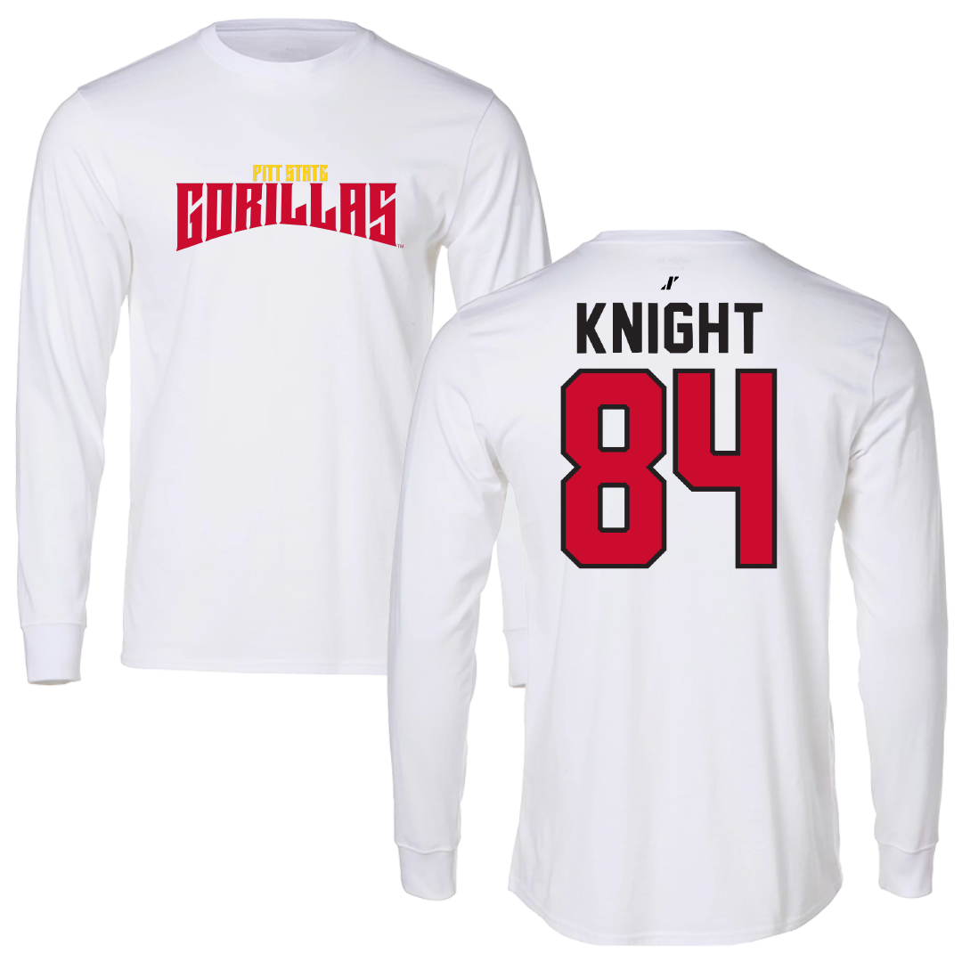 Pittsburg State University Football White Classic Long Sleeve - #84 Jaydon Knight