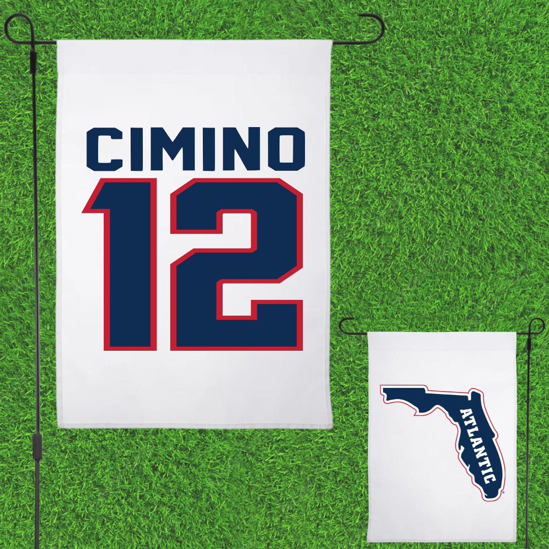 Florida Atlantic University Softball White Garden Flag - #12 Izabella Cimino
