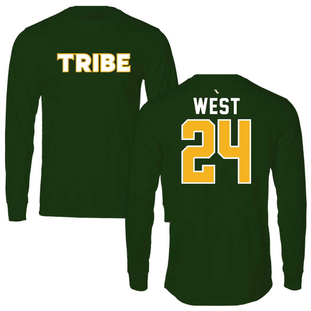 William & Mary Basketball Forest Green Long Sleeve - #24 Emma West