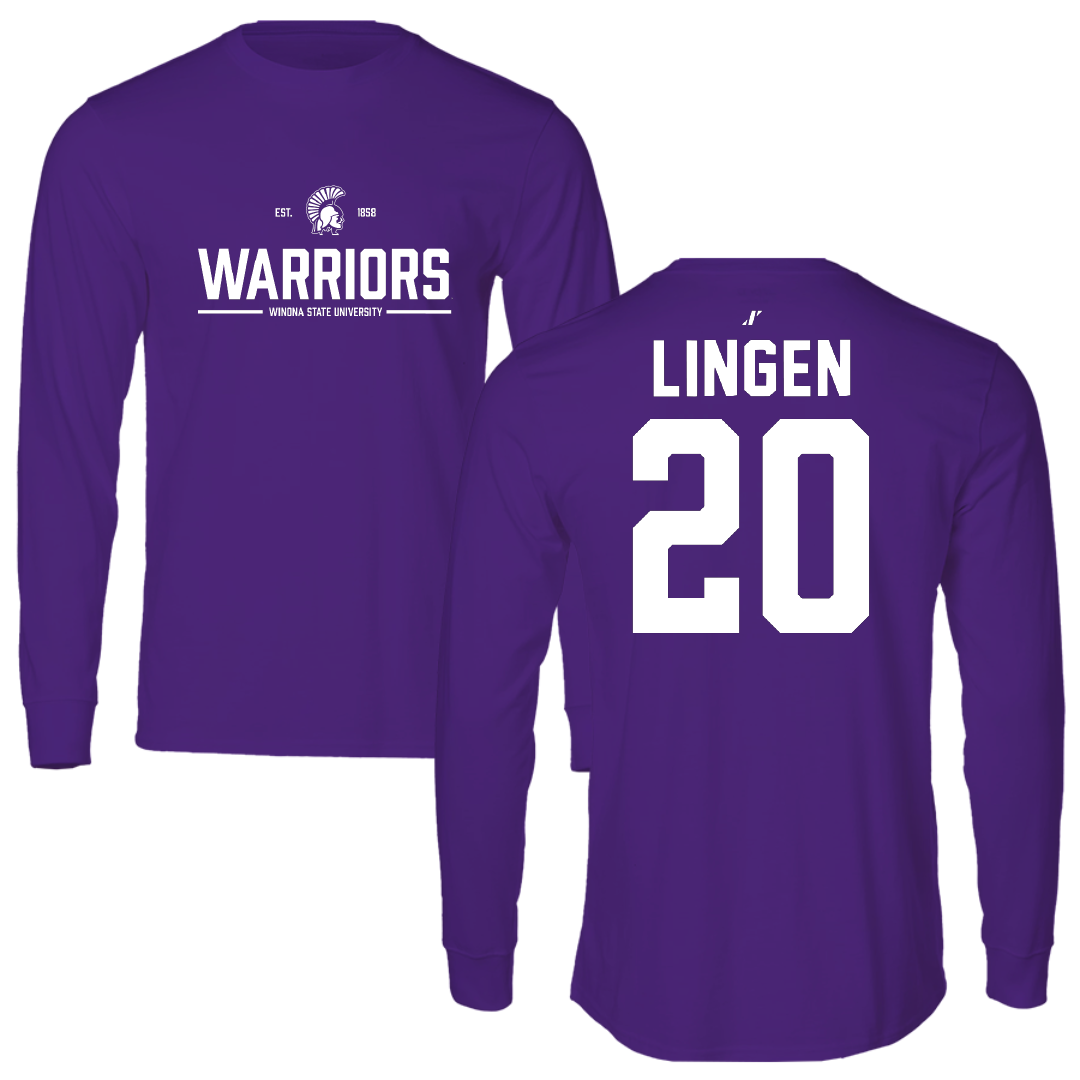 Winona State University Baseball Purple General Long Sleeve - #20 Drew Lingen