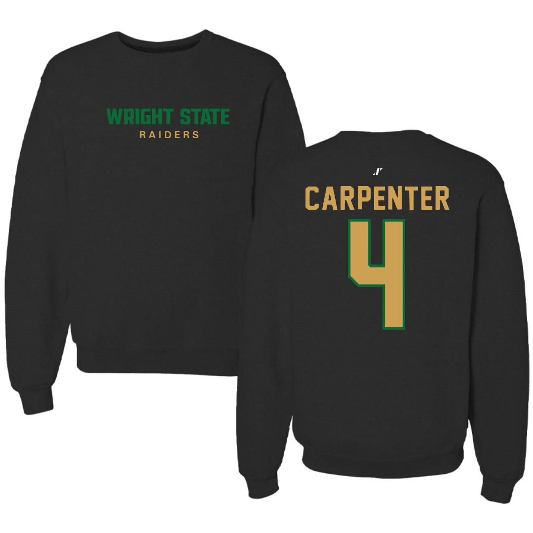 Wright State University Soccer Black Crewneck - #4 Charlie Carpenter