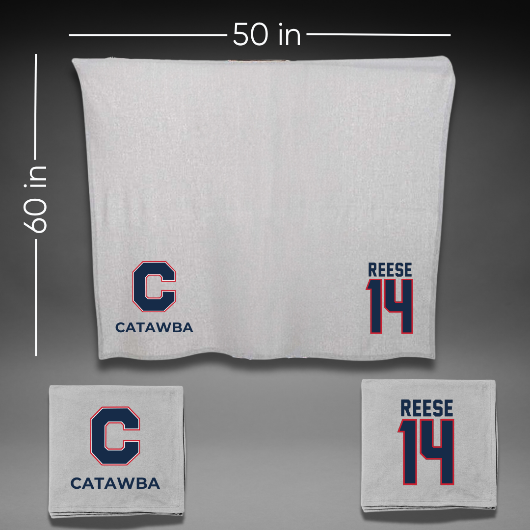 Catawba College Lacrosse Gray Blanket - #14 Blake Reese
