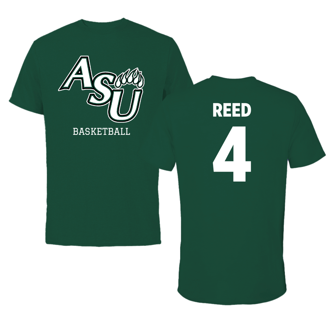 Adams State University Basketball Forest Green Performance Tee - #4 Jaylin Reed