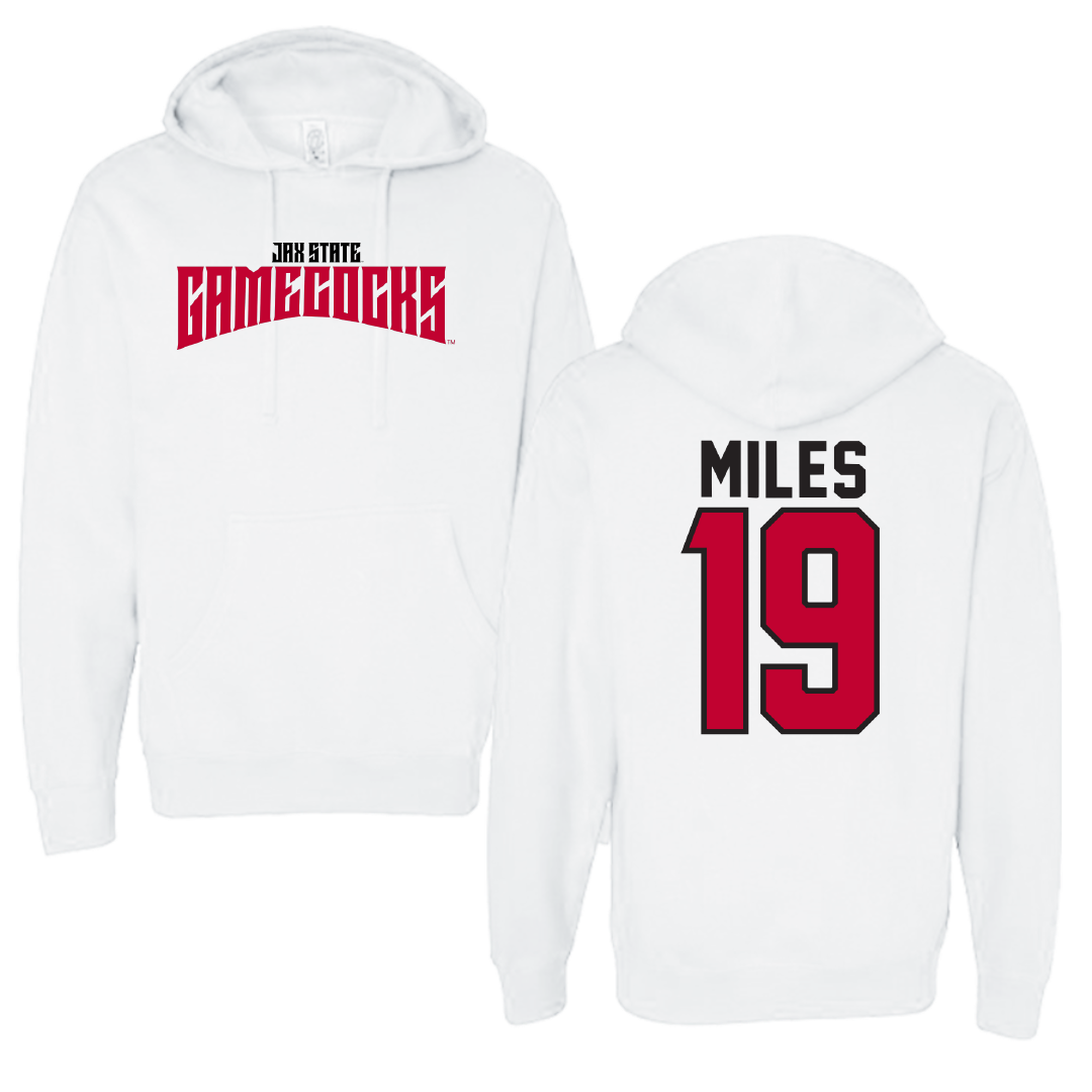 Jacksonville State University Baseball White Classics Hoodie - #19 Cade Miles