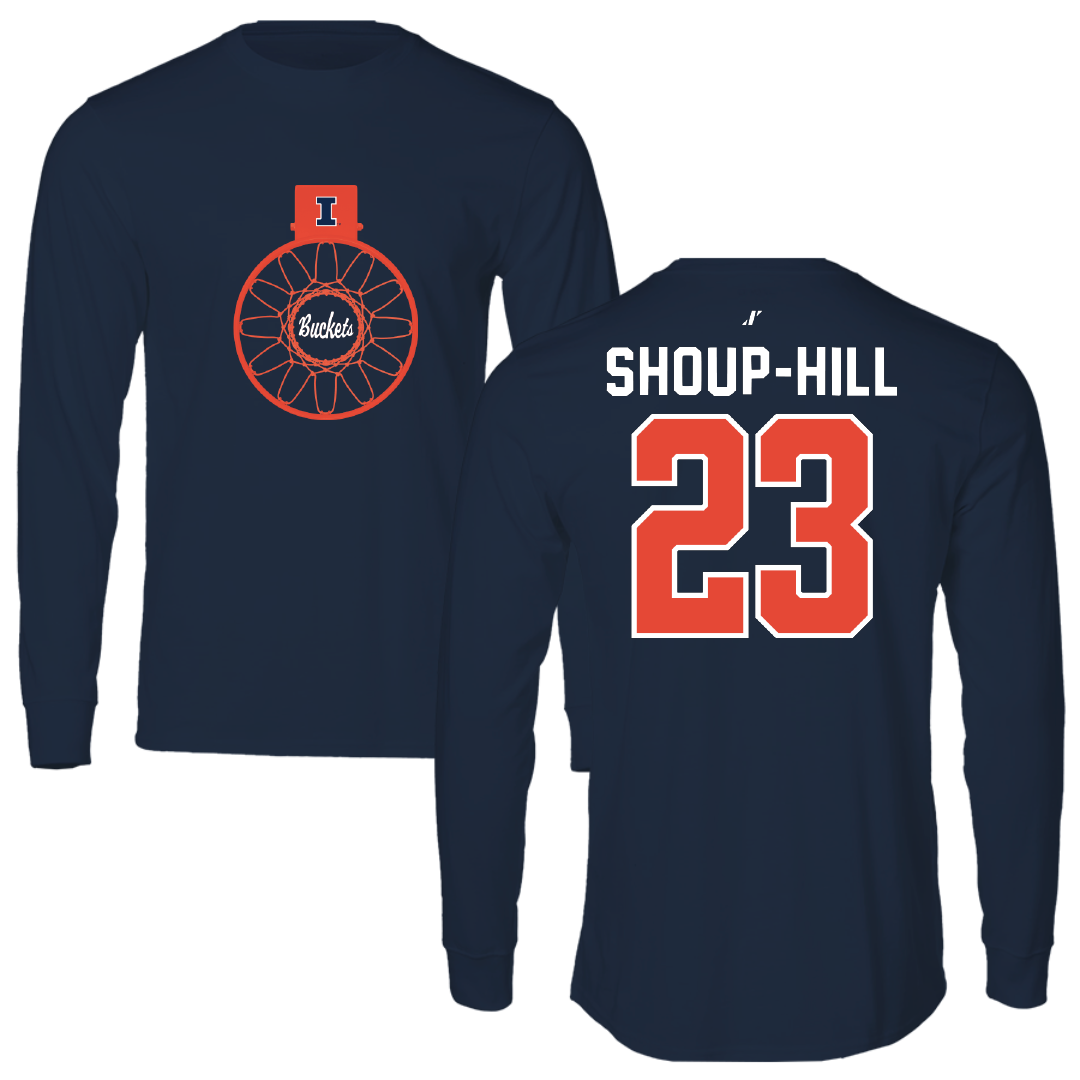 University of Illinois Basketball Navy Buckets Long Sleeve - #23 Brynn Shoup-Hill