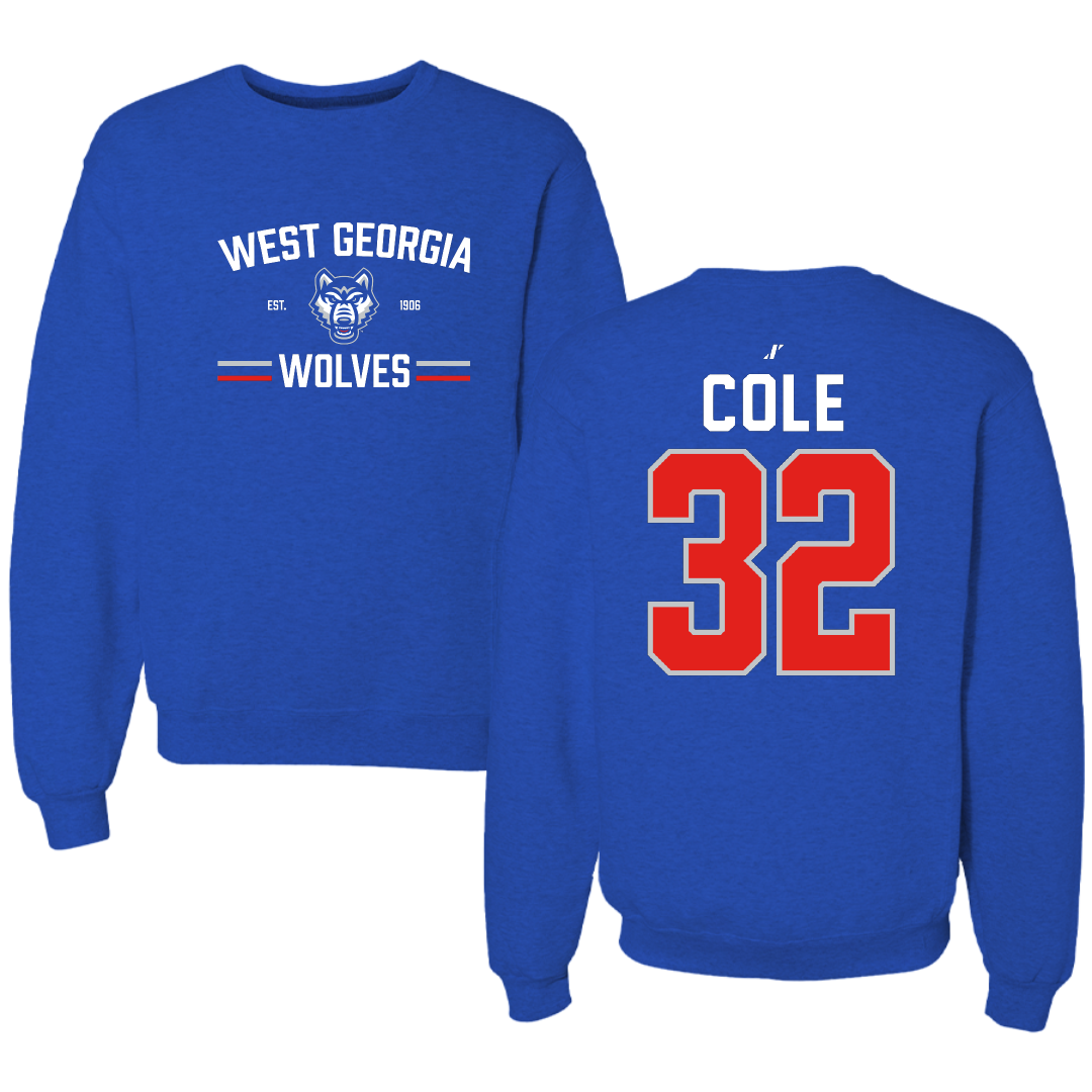 University of West Georgia Baseball Blue General Crewneck - #32 Sam Cole