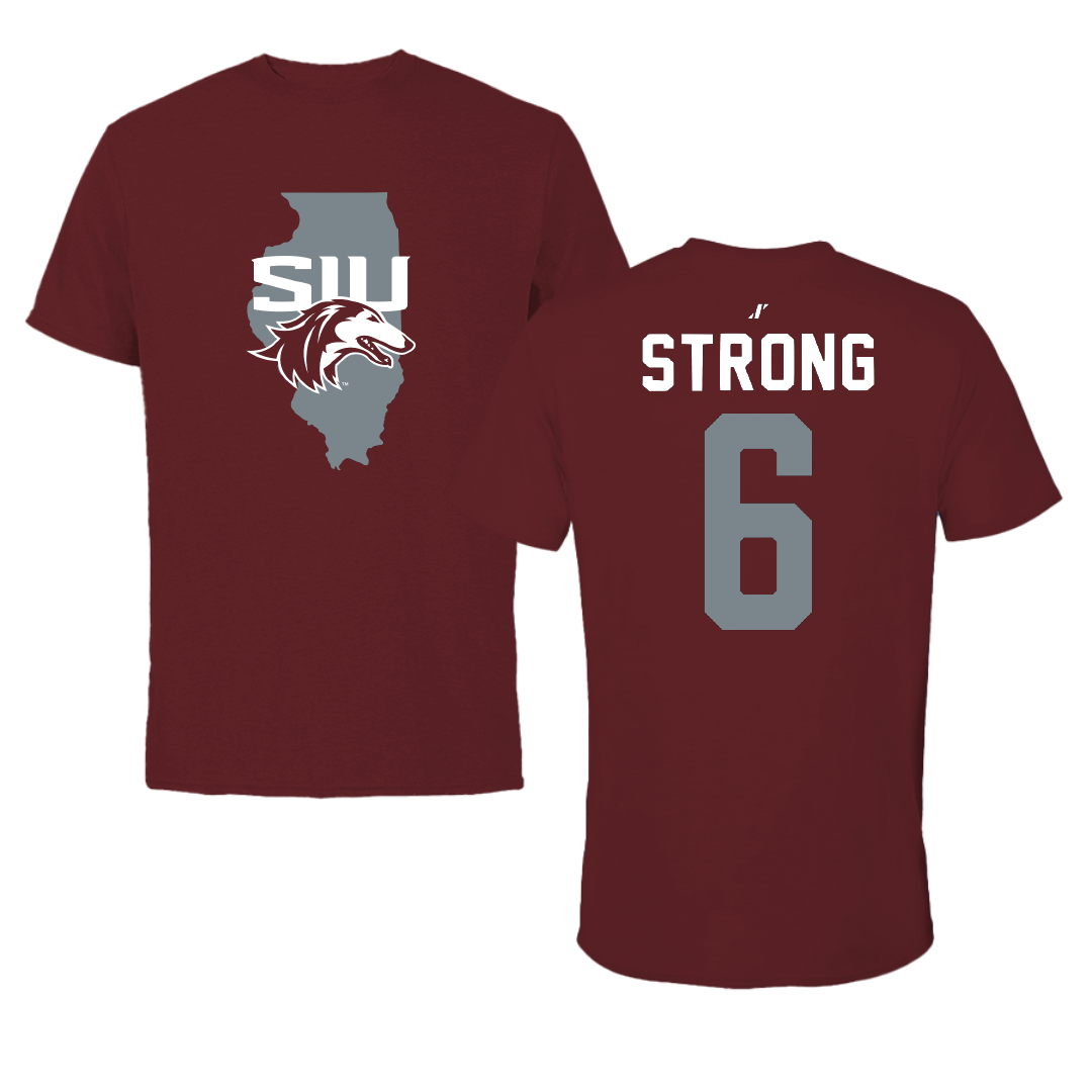 Southern Illinois University at Carbondale Football Maroon State Performance Tee - #6 Justin Strong