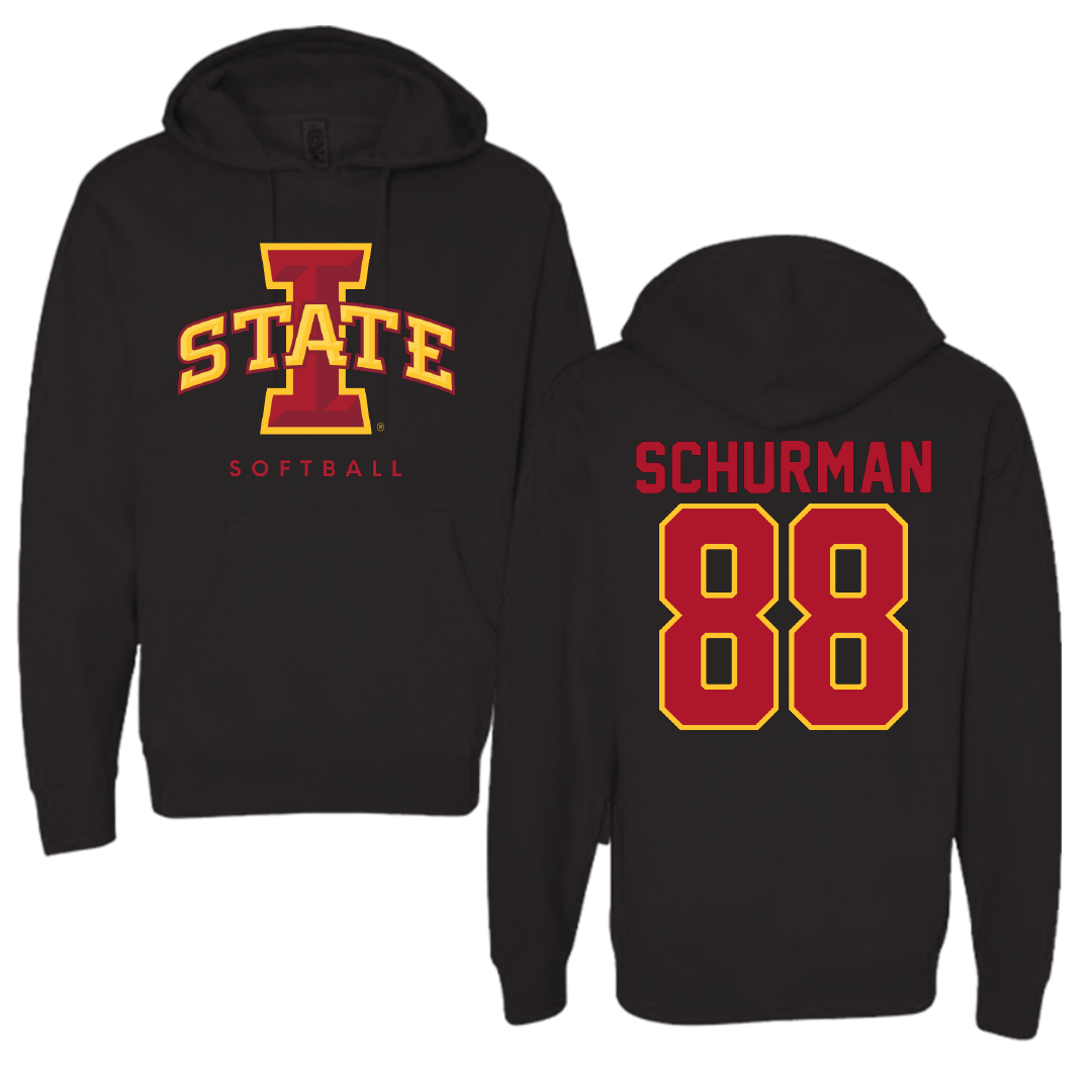 Iowa State University Softball Black Hoodie - #88 Lauren Schurman