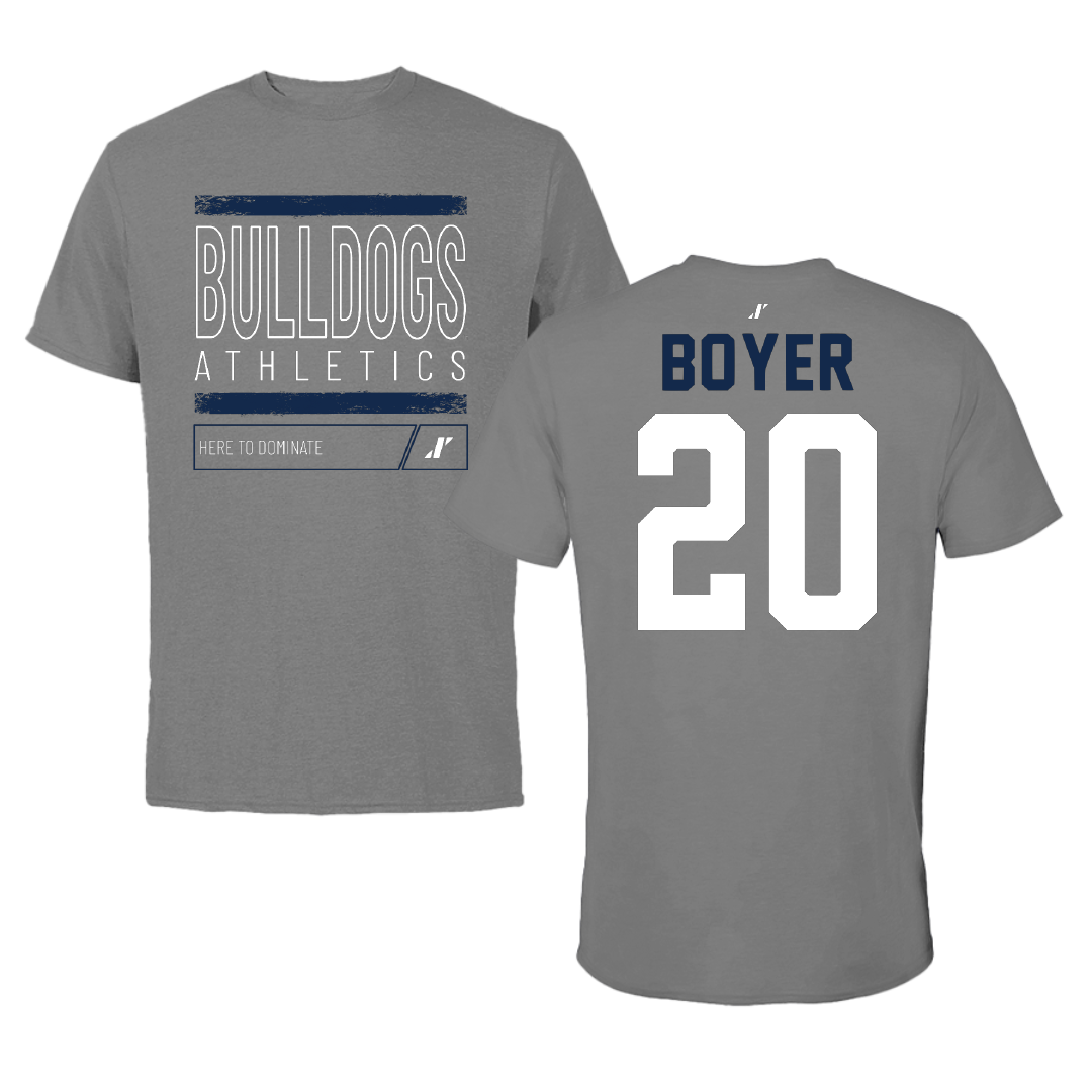 Butler University Softball Dark Gray Dominate Tee - #20 Ellie Boyer