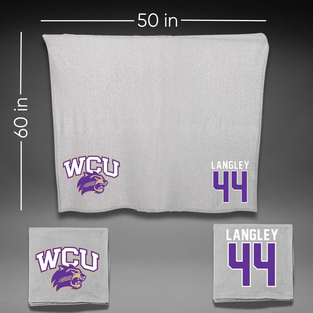 Western Carolina University Baseball Gray Blanket - #44 Brandon Langley
