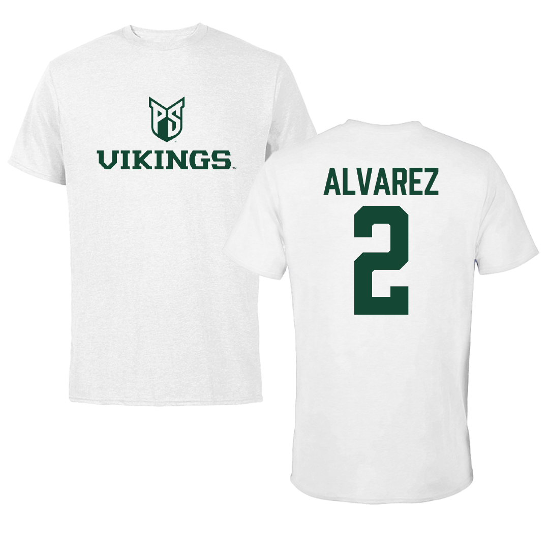 Portland State University Football White Performance Tee - #2 Branden Alvarez