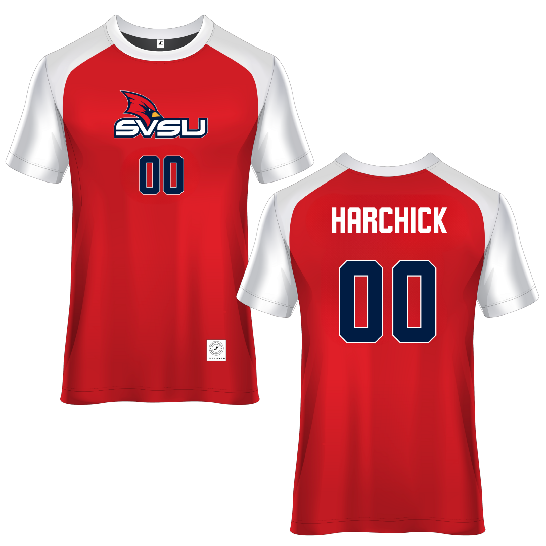 Saginaw Valley State University Red Soccer Jersey - #00 Jackson Harchick
