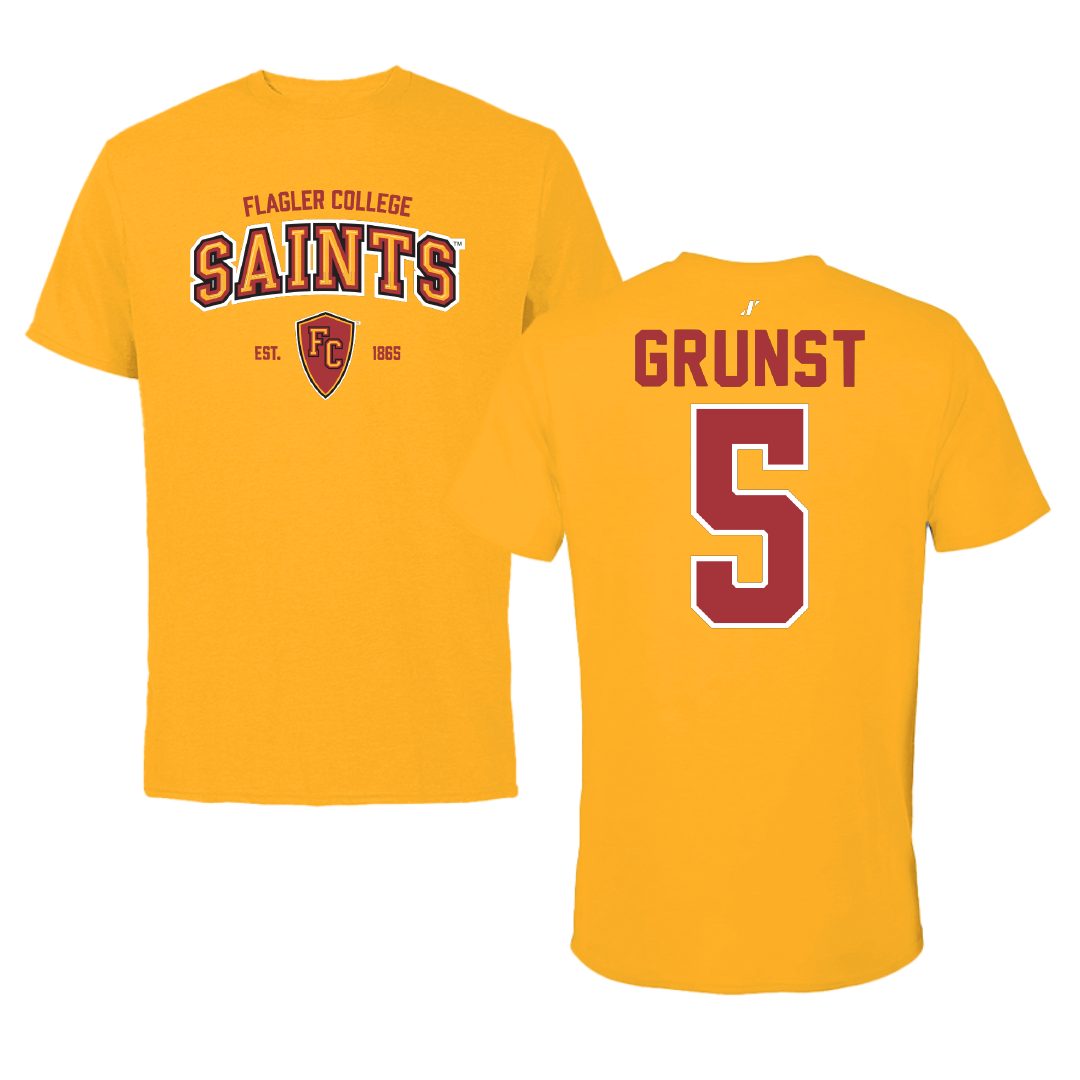 Flagler College Soccer Gold General Performance Tee - #5 Henley Grunst