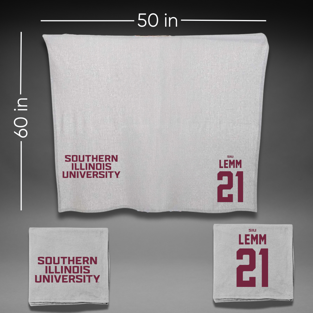 Southern Illinois University at Carbondale Baseball Gray Blanket - #21 John Lemm