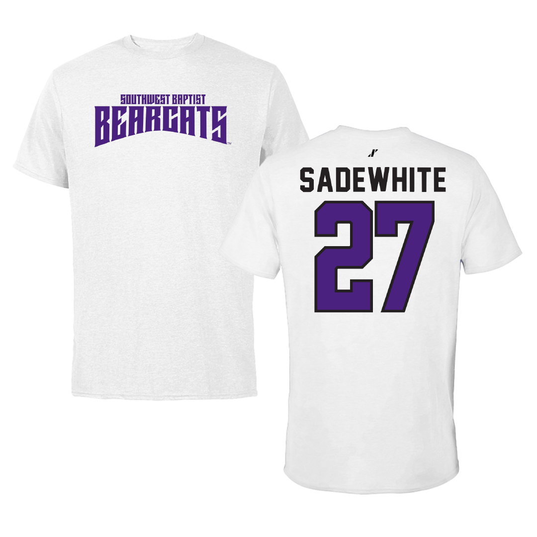 Southwest Baptist University Softball White Classic Performance Tee - #27 Lucy Sadewhite