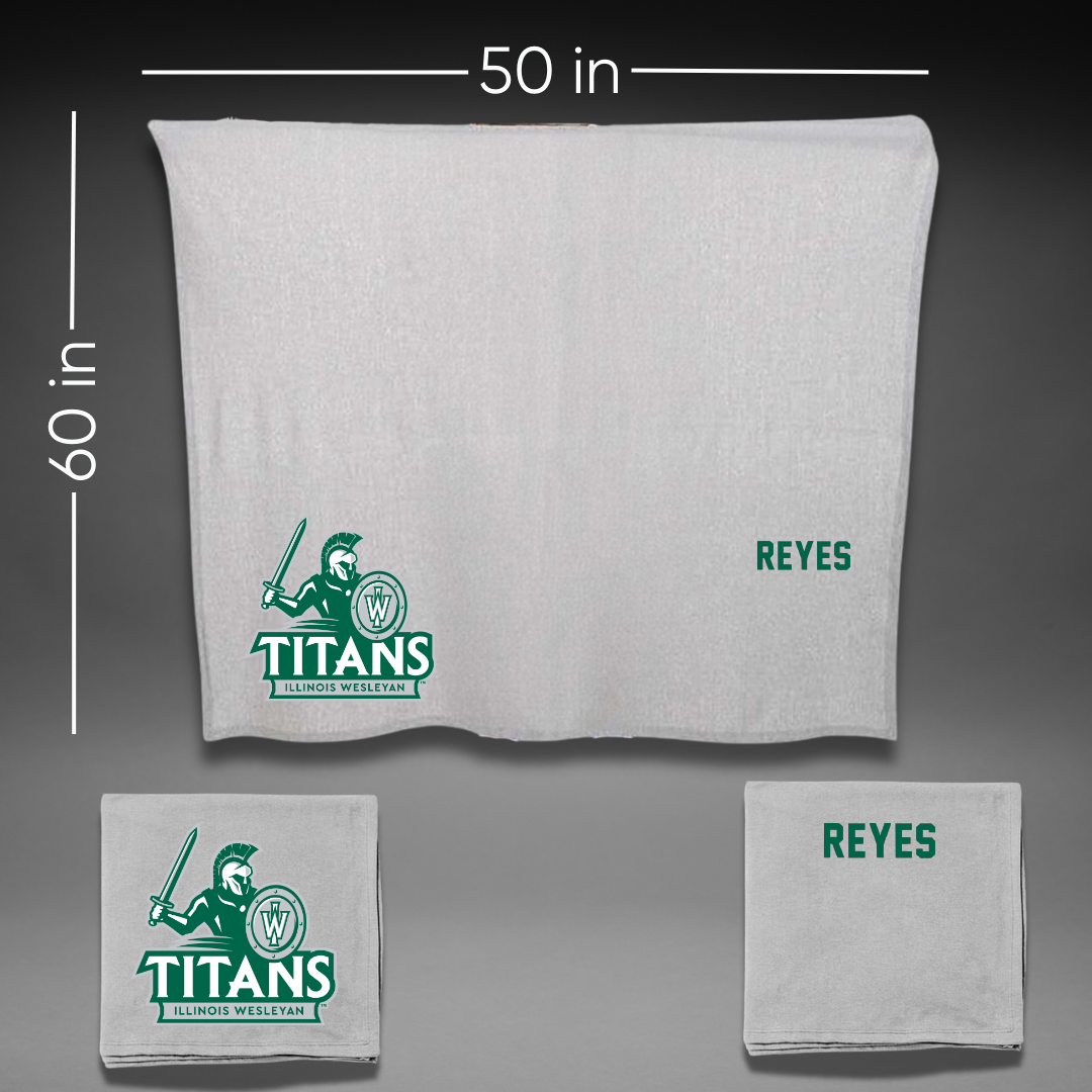 Illinois Wesleyan University Wrestling Gray Blanket - Leonardo Reyes