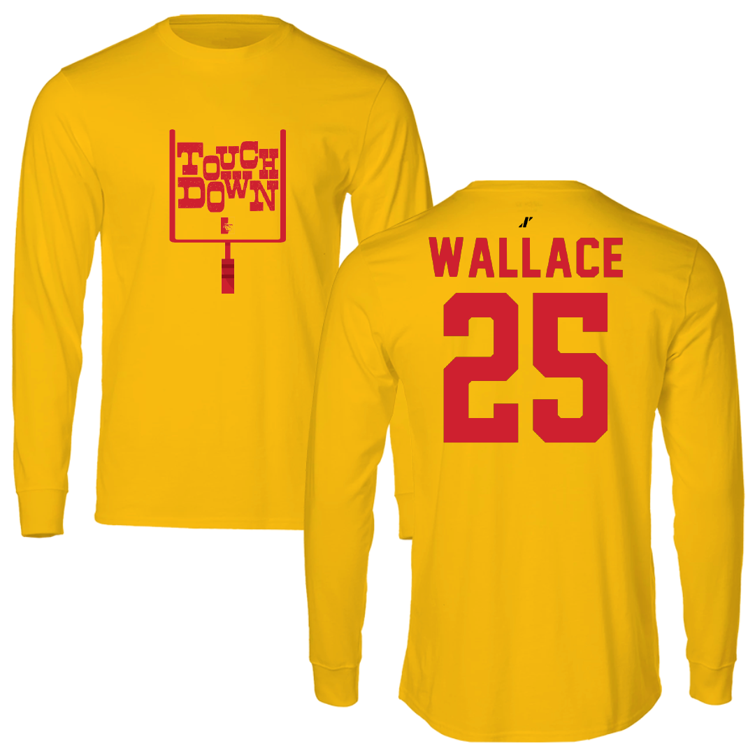 Pittsburg State University Football Gold Touchdown Long Sleeve - #25 Brandon Wallace