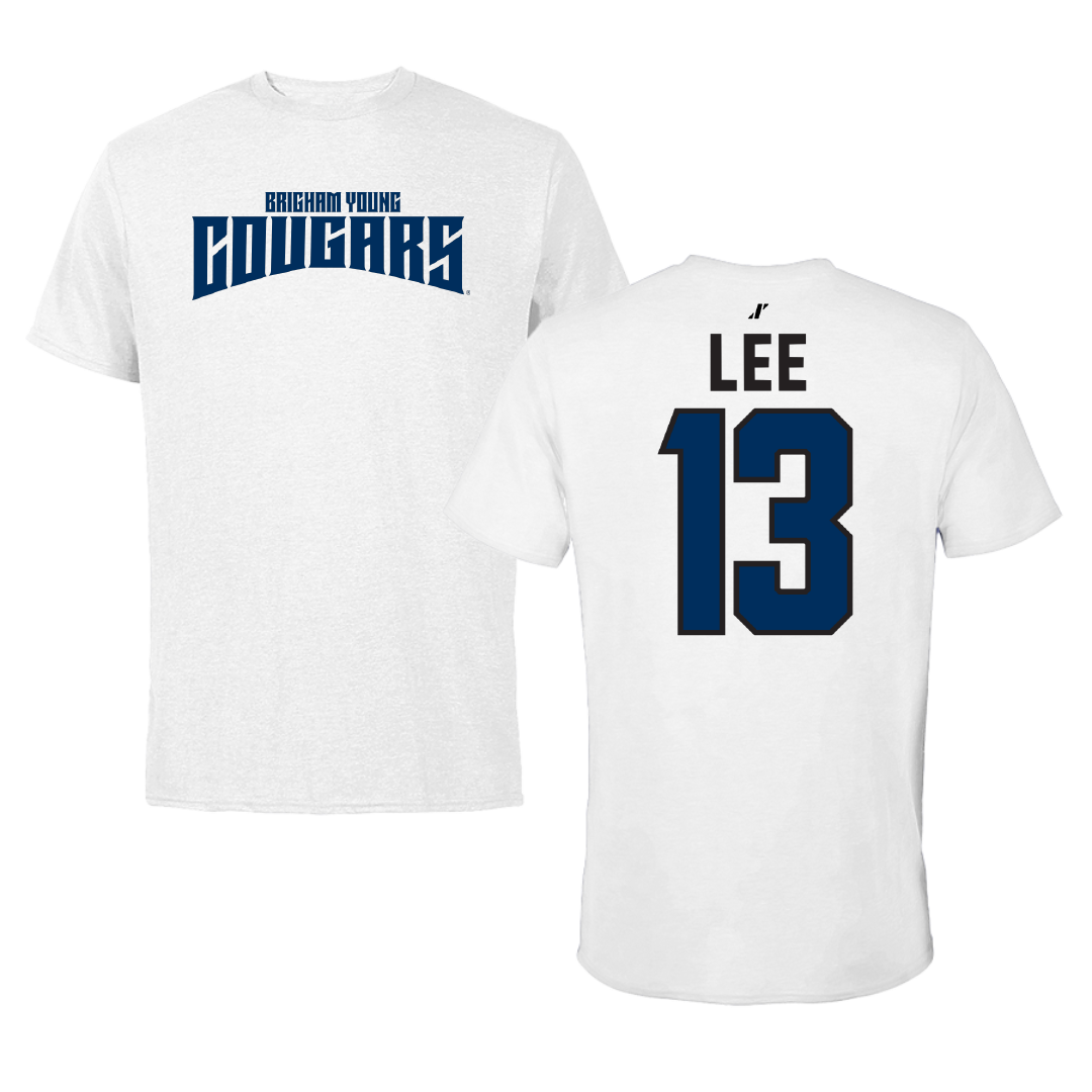 Brigham Young University Volleyball White Classic Performance Tee - #13 Mia Lee