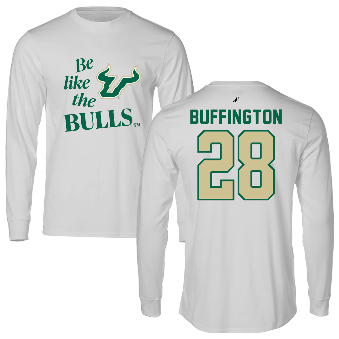 University of South Florida Baseball Light Gray Be Like Us Performance Long Sleeve - #28 Matthew Buffington