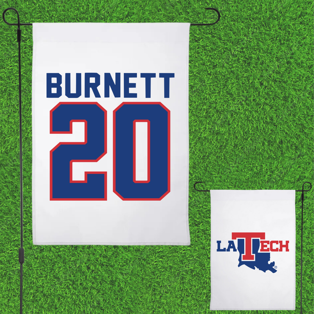 Louisiana Tech University Football White Garden Flag - #20 J'Dan Burnett