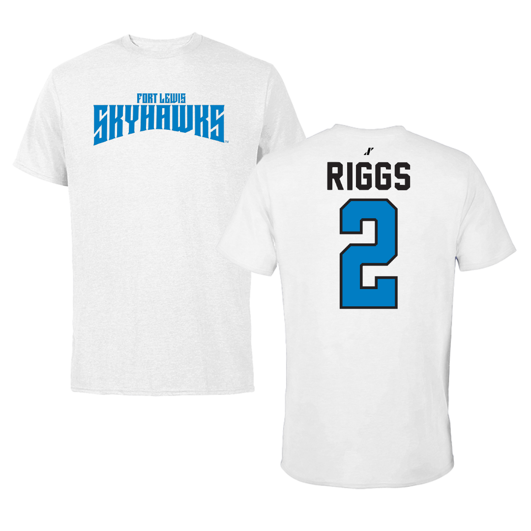 Fort Lewis College Basketball White Classic Tee - #2 AJ Riggs