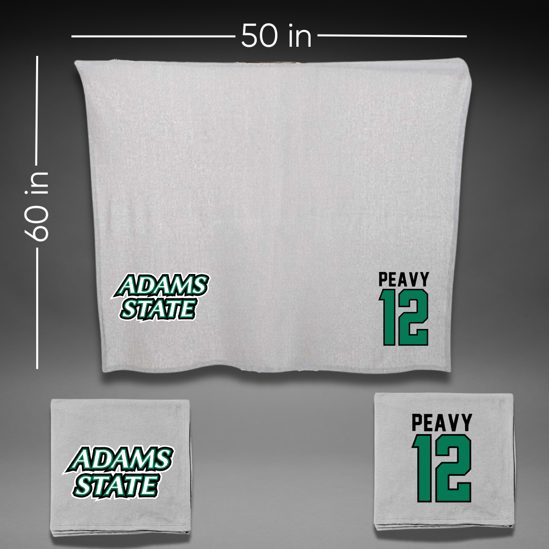 Adams State University Basketball Gray Blanket - #12 Daisha Peavy