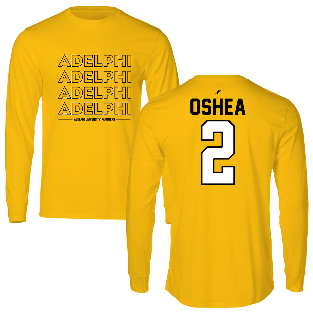 Adelphi University Lacrosse Gold General Performance Long Sleeve - #2 Nick OShea