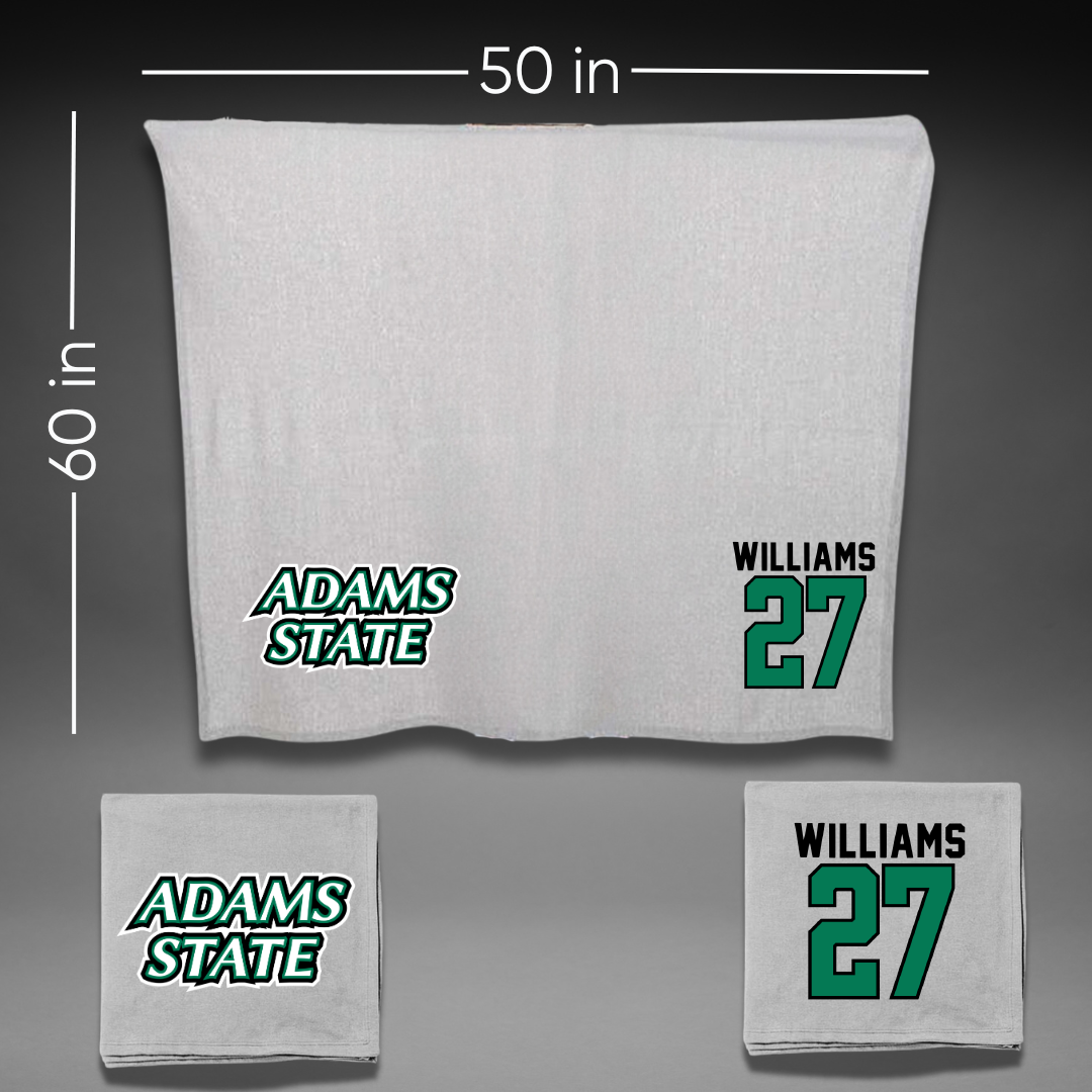 Adams State University Basketball Gray Blanket - #27 Destan Williams