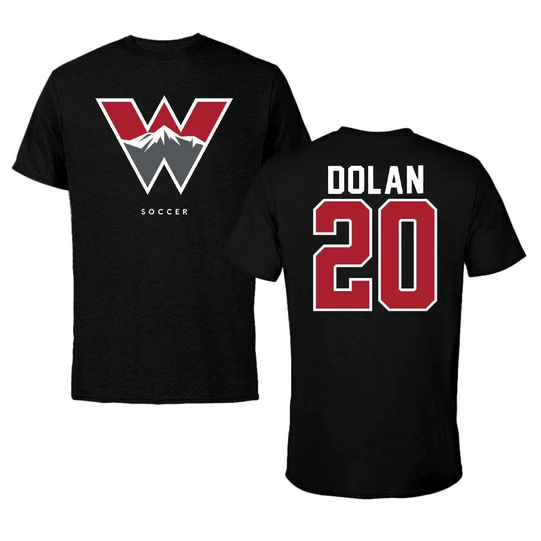Western Colorado University Soccer Black Block Performance Tee - #20 Elliott Dolan