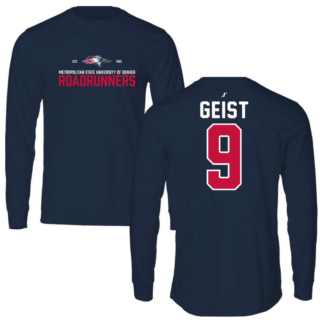 Metropolitan State University of Denver Softball Navy General Performance Long Sleeve - #9 Jaiden Geist