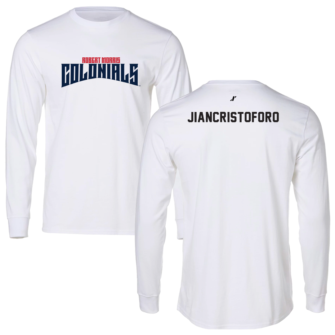 Robert Morris University TF and XC White Classic Performance Long Sleeve - Emma Jiancristoforo