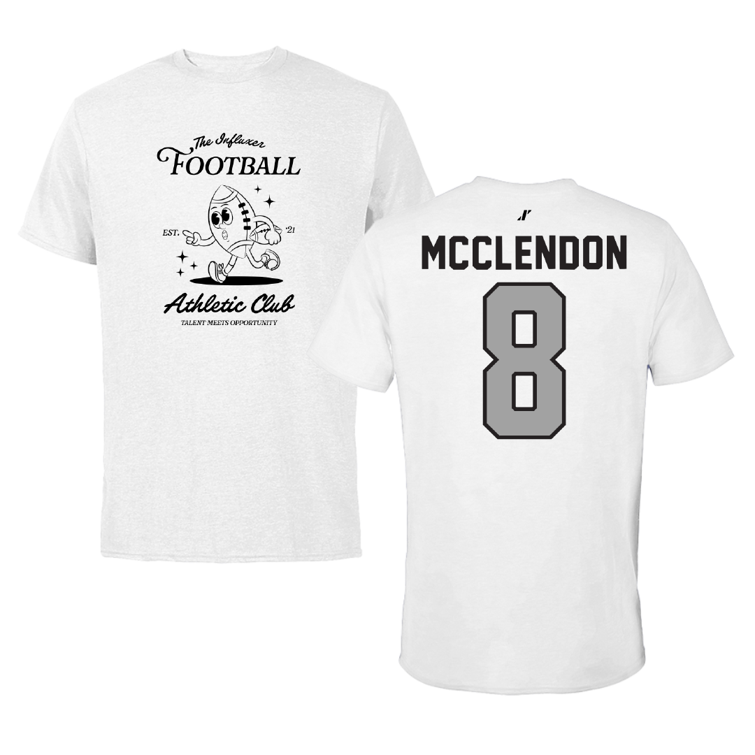 Football White Influxer Athletic Club Tee - #8 Jeremiah McClendon