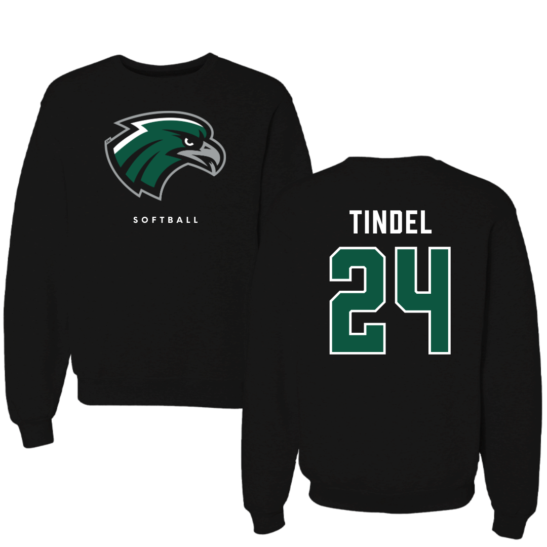 Northeastern State University Softball Black Crewneck - #24 Korynn Tindel