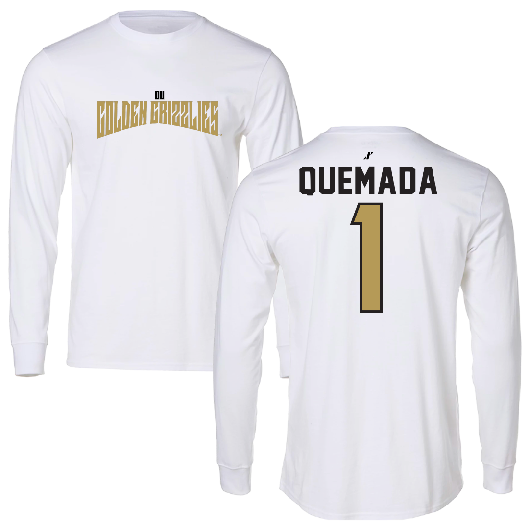 Oakland University Soccer White Classic Performance Long Sleeve - #1 Jayden Quemada