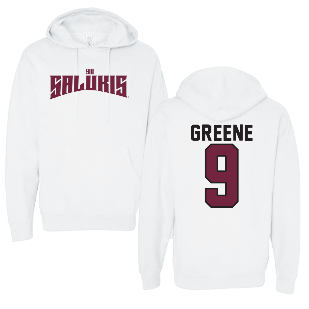 Southern Illinois University at Carbondale Football White Classic Hoodie - #9 Dewey Greene