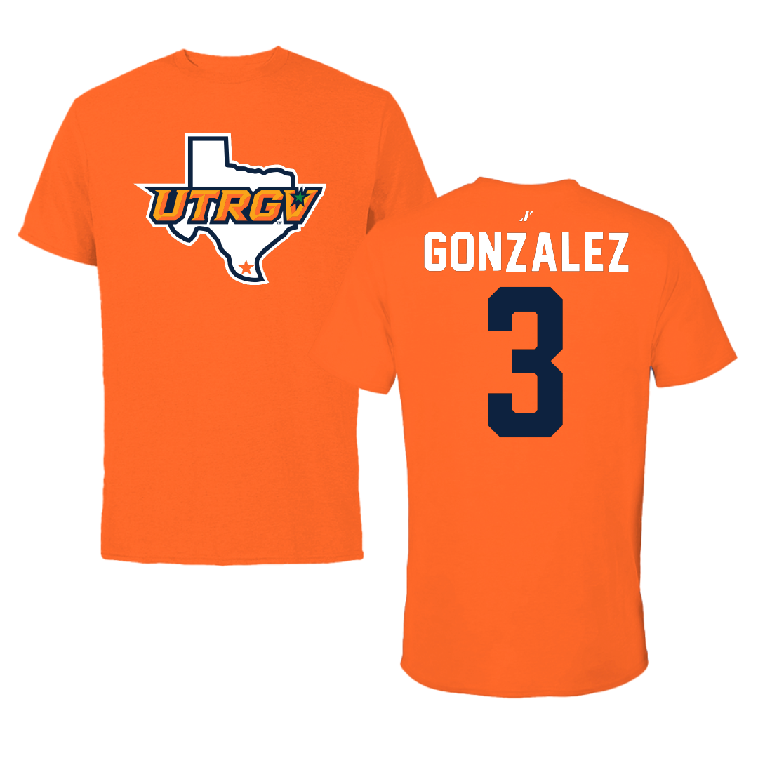 The University of Texas Rio Grande Valley Baseball Orange State Performance Tee - #3 Ruben Gonzalez