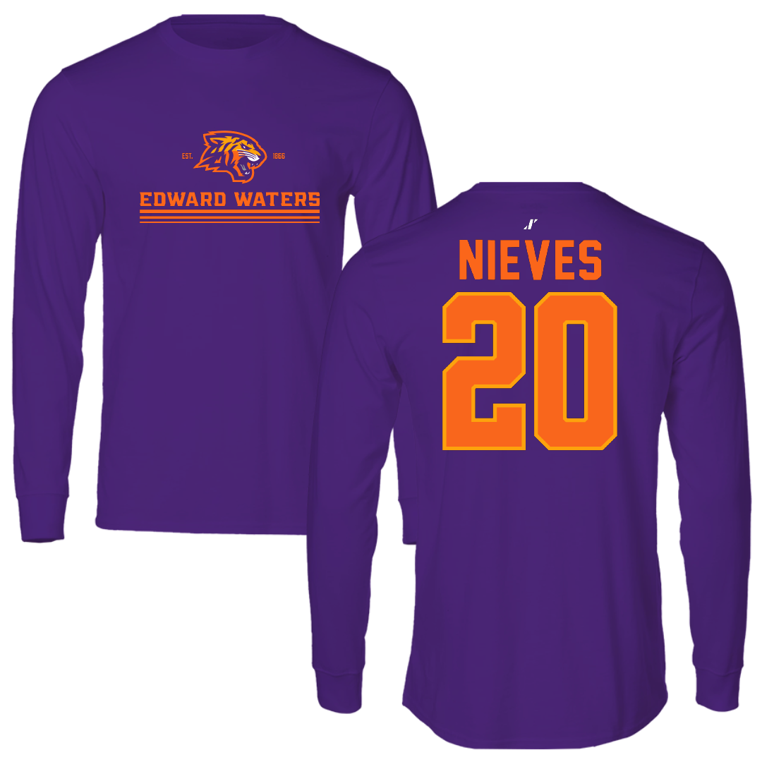 Edward Waters University Baseball Purple General Long Sleeve - #20 Jeremy Nieves