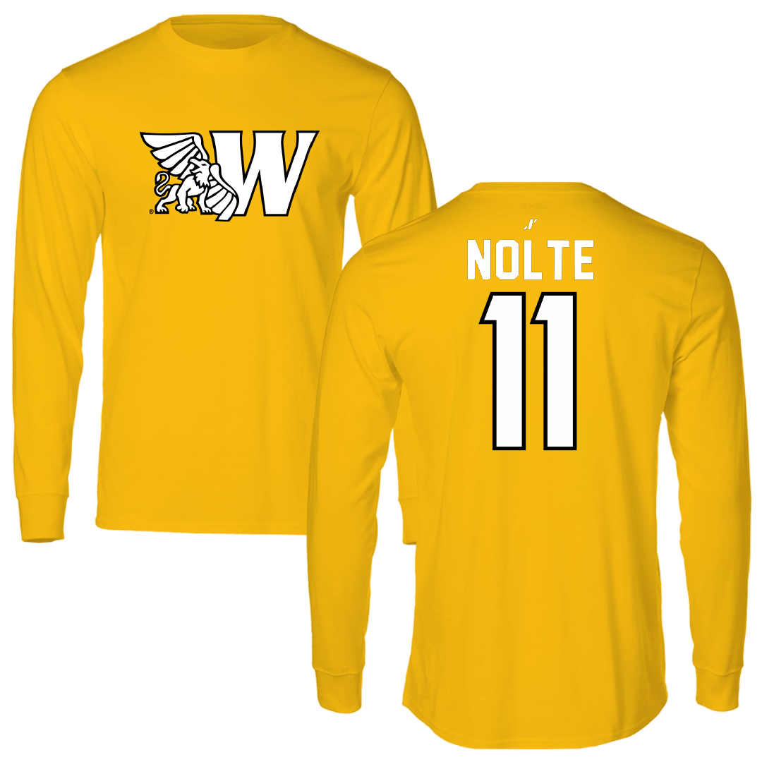 Missouri Western State University Baseball Gold Performance Long Sleeve - #11 Josh Nolte