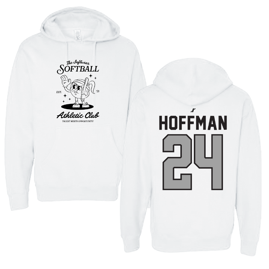 Softball White Influxer Athletic Club Hoodie - #24 Jessica Hoffman
