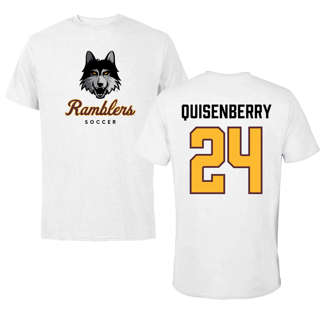 Loyola University-Chicago Soccer White Ramblers Tee - #24 Chris Quisenberry