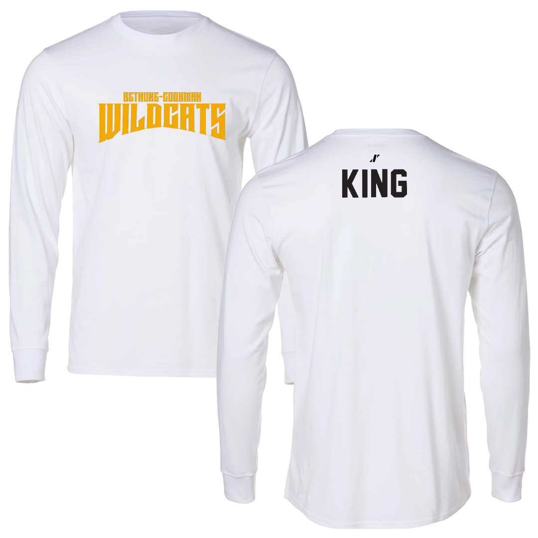 Bethune-Cookman University TF and XC White Classic Performance Long Sleeve - Dequon King