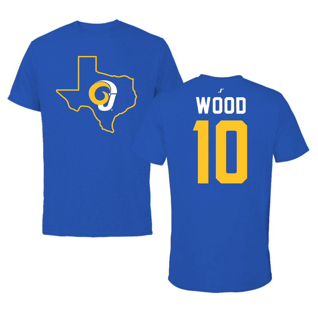 Angelo State University Basketball Blue State Tee - #10 Kenna Wood